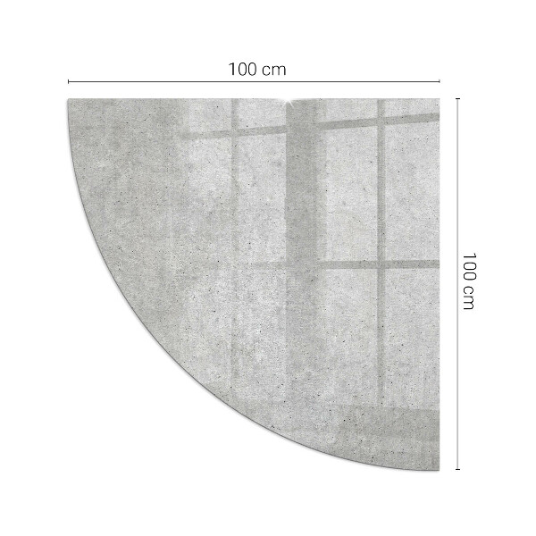 Četrtina kroga ognjevarno steklo za kamin Tekstura surovega betona