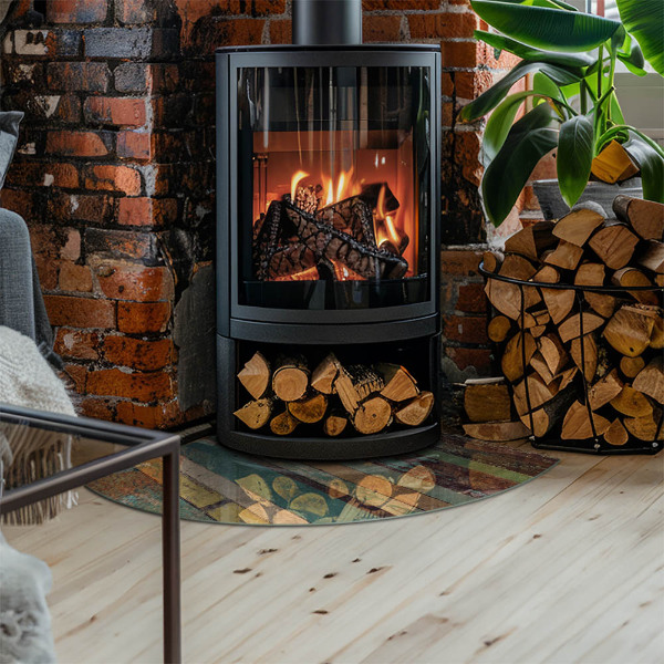 Četrtina kroga ognjevarno steklo za kamin Plošče v različnih odtenkih