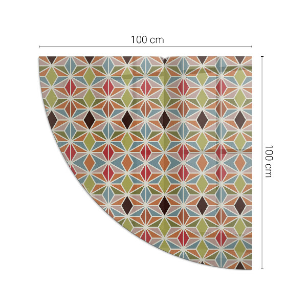 Četrtina kroga ognjevarno steklo za kamin Poligonalni vzorci v mreži