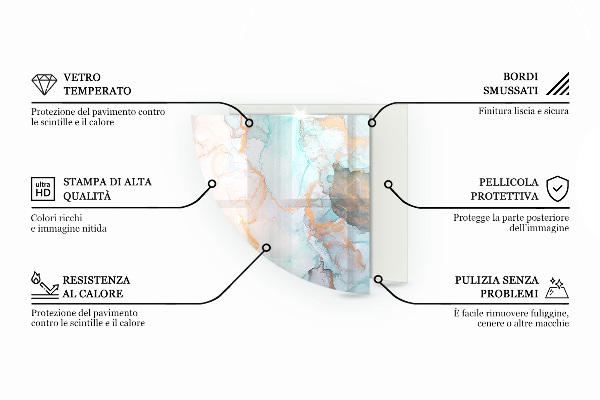 Četrtina kroga kaljeno steklo za pod kamin Škatla z rezanim lesom