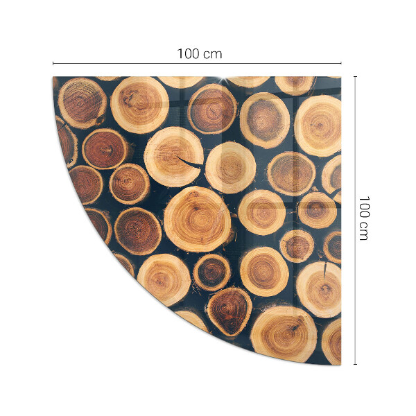 Četrtina kroga kaljeno steklo za pod kamin Škatla z rezanim lesom