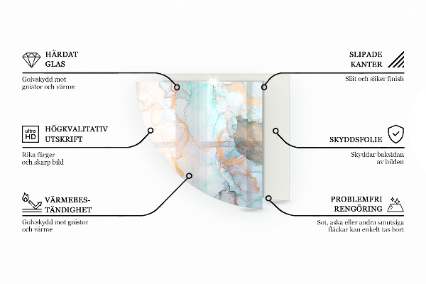 Četrtina kroga ognjevarno steklo za kamin Sivo-zelena barva