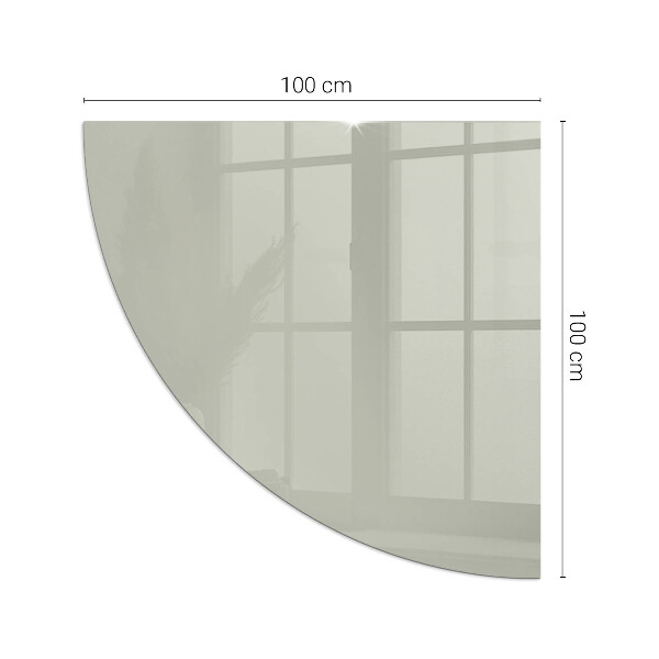 Četrtina kroga kaljeno steklo za pod kamin Barva Sivo-zelena