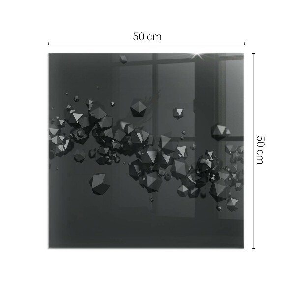 Kvadratna steklo za kamin Abstraktni oblak trdnih snovi