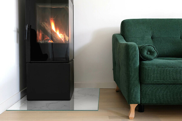 Kvadratna steklo za kamin Marmorni vzorec z žilami