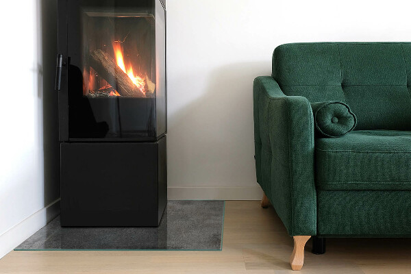 Kvadratna steklo za kamin Surova površinska tekstura