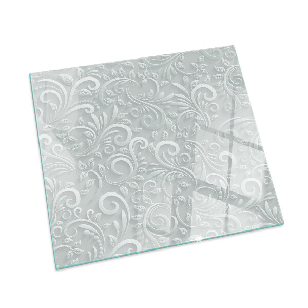 Kvadratna steklo za kamin Eleganten rastlinski vzorec