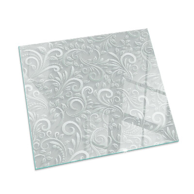 Kvadratna steklo za kamin Eleganten rastlinski vzorec