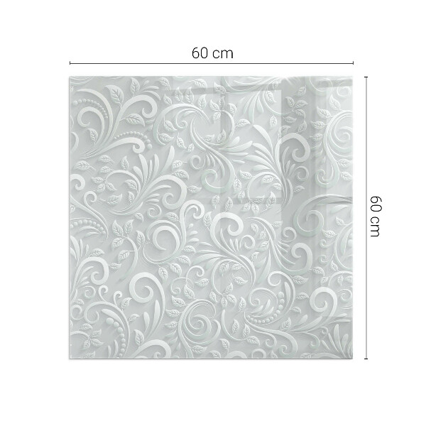 Kvadratna steklo za kamin Eleganten rastlinski vzorec