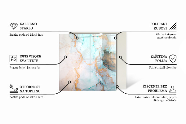 Kvadratna steklo za kamin 3D geometrijski vzorec
