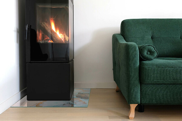 Kvadratna kaljeno steklo za kamin Abstraktni tekoči vzorec