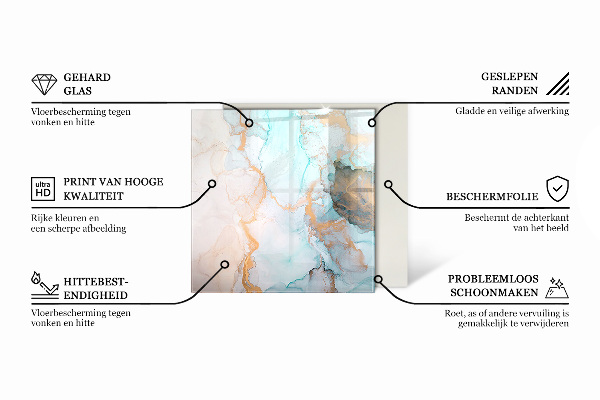 Kvadratna podložna plošča za kamin Vzorec marmornih žil