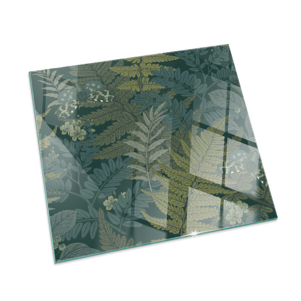 Kvadratna podložna plošča za kamin Rastlinski motivi z metulji