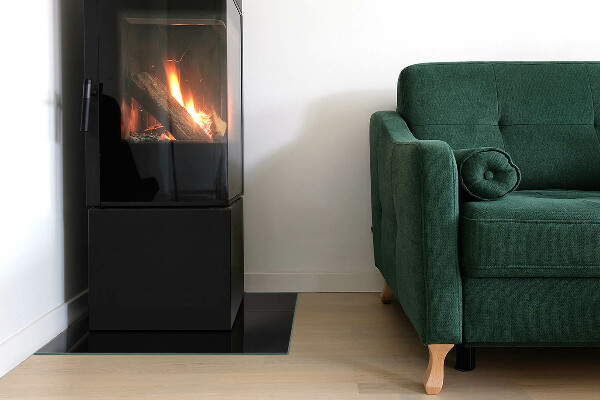 Kvadratna kaljeno steklo za kamin Barva črna