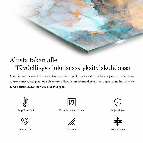Kvadratna podložna plošča za kamin Barva morja