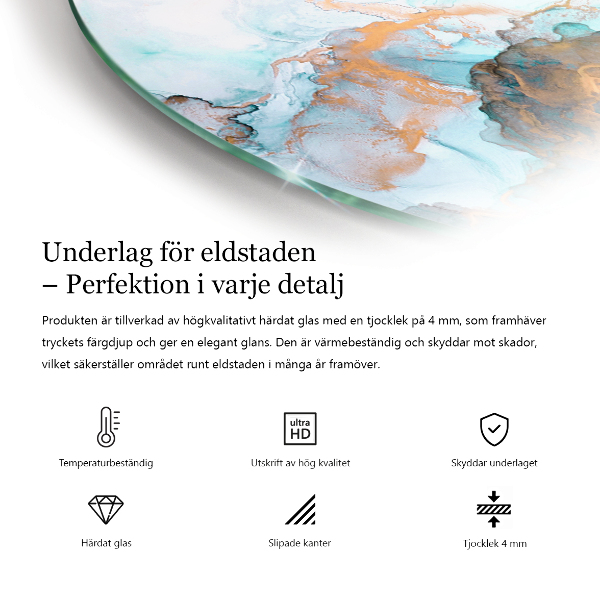 Polovalna steklo za pod kamin Tridimenzionalna geometrija