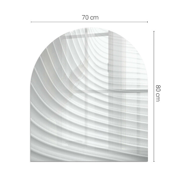 Polovalna kaljeno steklo za pod kamin Valovi nežnih linij