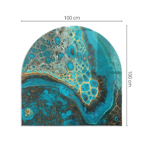 Polovalna steklo za pod kamin Abstraktni organski vzorec