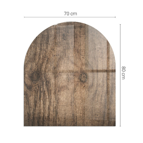 Polovalna steklo za pod kamin Naravni lesni vzorec