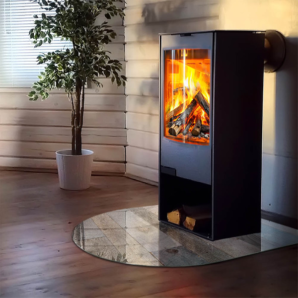 Polovalna steklo za pod kamin Plošče v različnih odtenkih