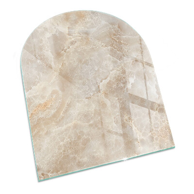 Polovalna kaljeno steklo za pod kamin Vzorec naravnega kamna