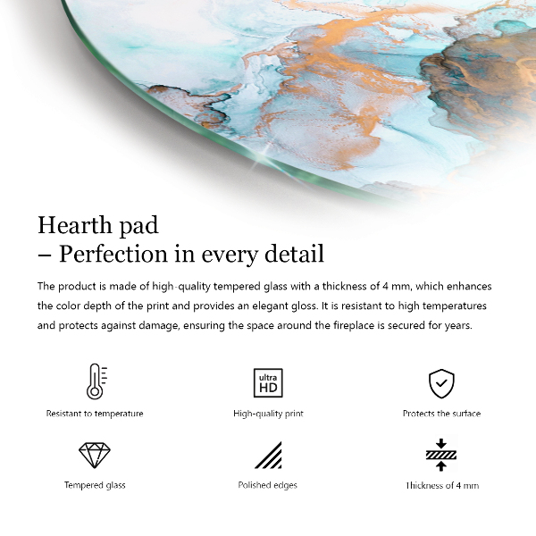 Polovalna steklo za pod kamin Tekstura kamnite površine