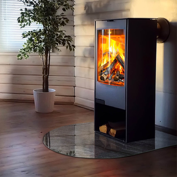 Polovalna steklo za pod kamin Tekstura kamnite površine