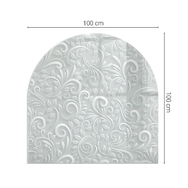 Polovalna ognjevarno steklo za kamin Eleganten rastlinski vzorec