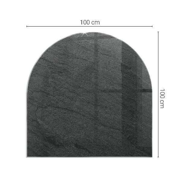 Polovalna kaljeno steklo za pod kamin Tekstura kamnite površine