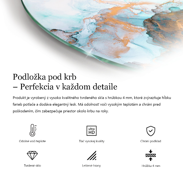 Polovalna kaljeno steklo za pod kamin Abstraktni teksturni vzorec