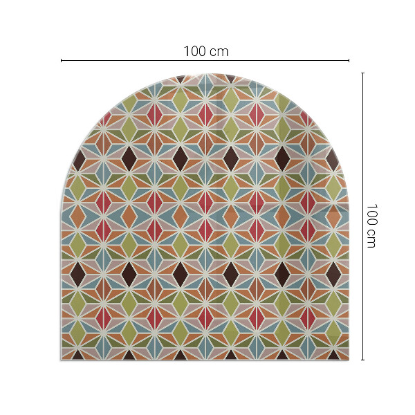 Polovalna ognjevarno steklo za kamin Poligonalni vzorci v mreži