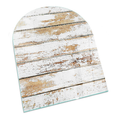 Polovalna steklo za pod kamin Poškodovana lesena deska