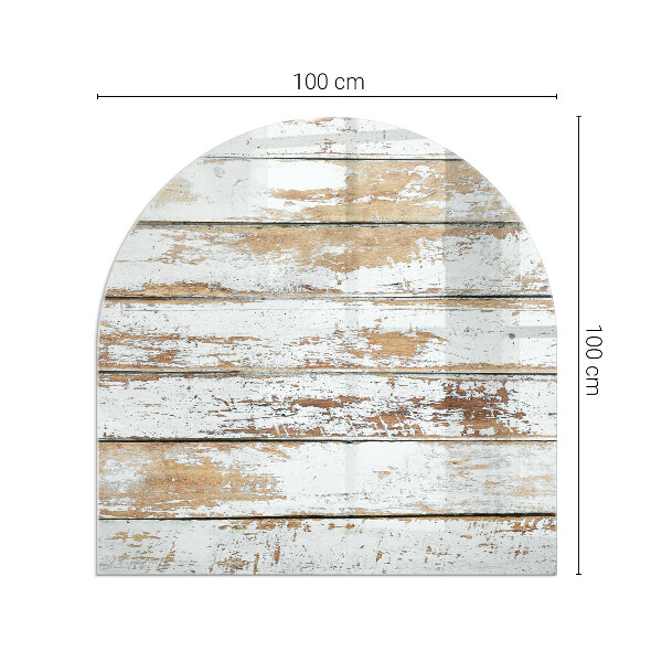 Polovalna steklo za pod kamin Poškodovana lesena deska