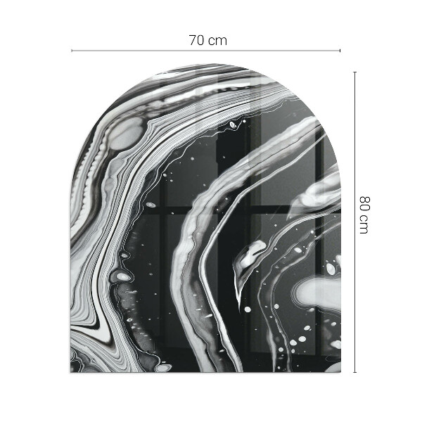 Polovalna steklo za pod kamin Abstraktni valovi in ​​črte