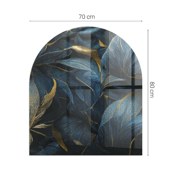 Polovalna ognjevarno steklo za kamin Elegantna tekstura listov