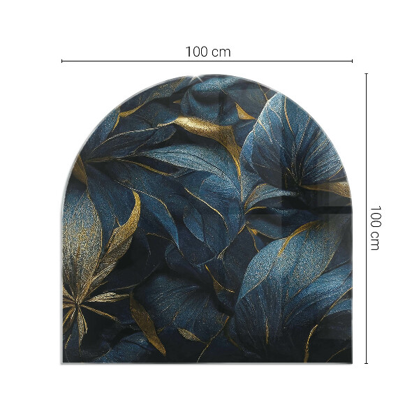 Polovalna ognjevarno steklo za kamin Elegantna tekstura listov