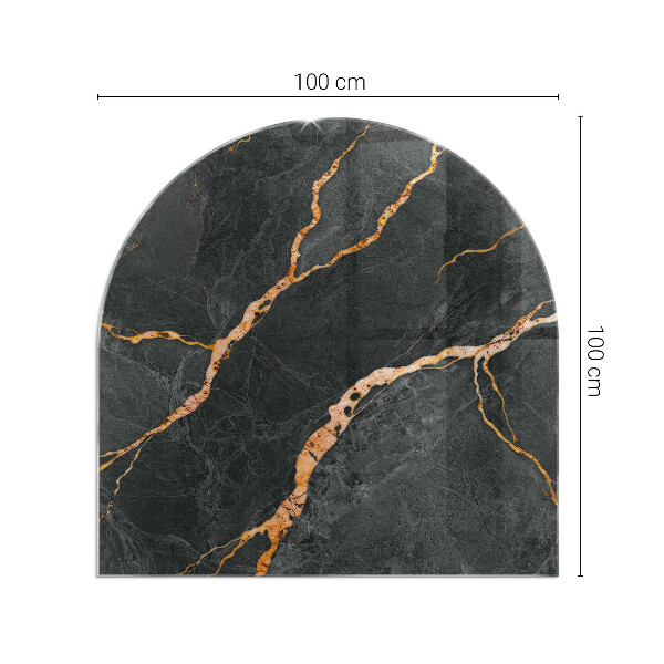 Polovalna steklo za pod kamin Eleganten marmor z žilami