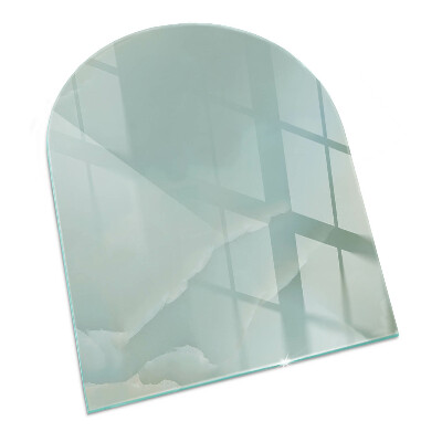 Polovalna steklo za pod kamin Nežen marmorni vzorec