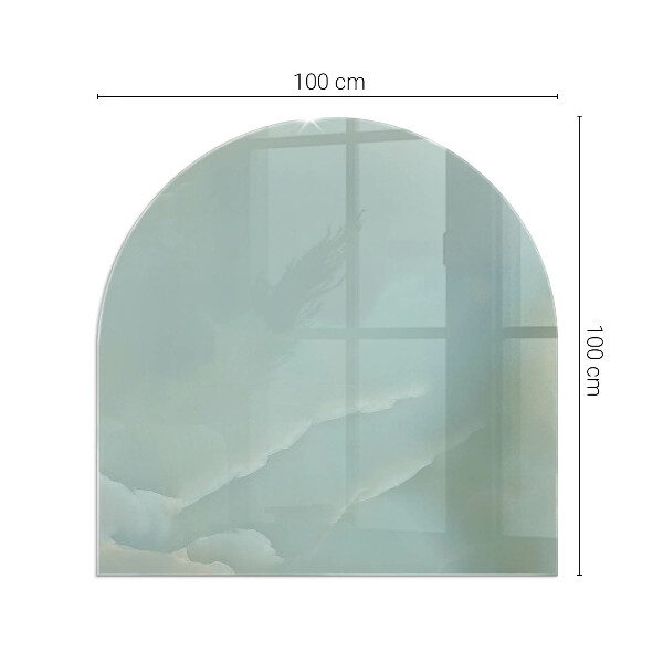 Polovalna steklo za pod kamin Nežen marmorni vzorec