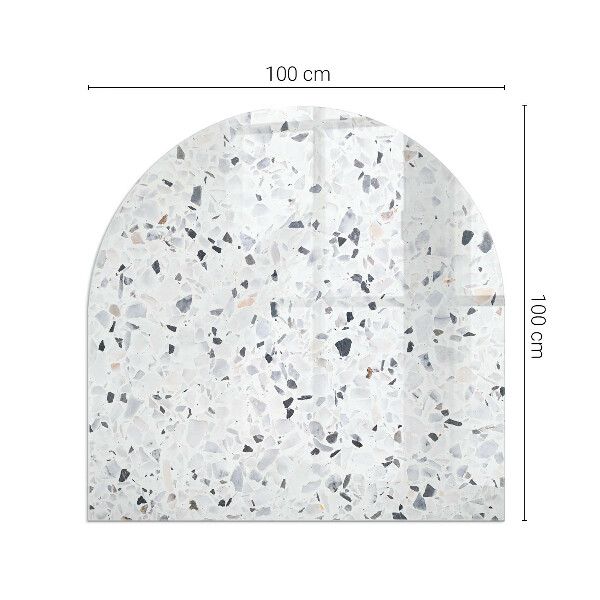 Polovalna steklo za pod kamin Kamniti vzorec z delci