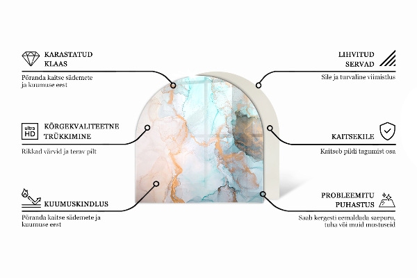 Polovalna ognjevarno steklo za kamin Barva rjava