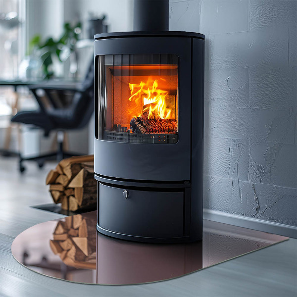 Polovalna steklo za pod kamin Barva roza