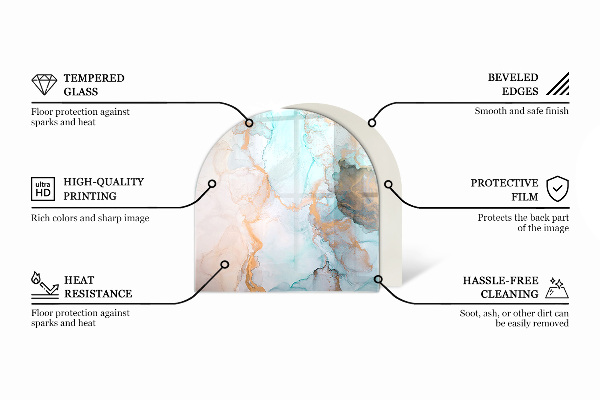 Polovalna ognjevarno steklo za kamin Barva Svetlo zelena