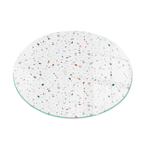 Okrogla steklena podložna plošča za kamin Vzorec z majhnimi oblikami