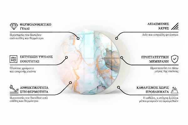 Okrogla podložno steklo za kamin Mozaični vzorci v ploščicah