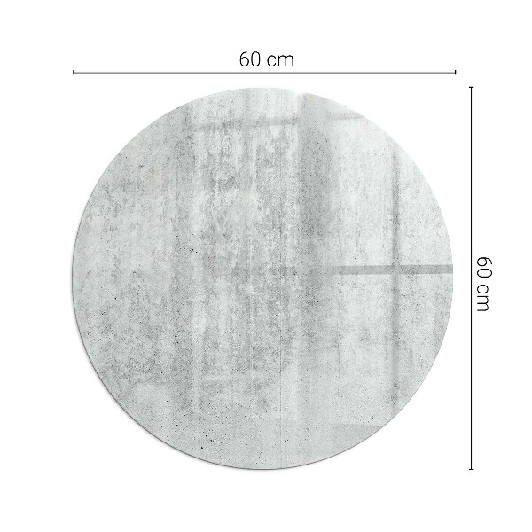Okrogla podložno steklo za kamin Tekstura surovega betona