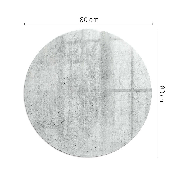 Okrogla podložno steklo za kamin Tekstura surovega betona