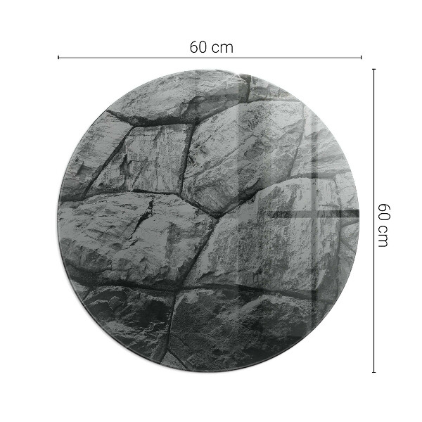 Okrogla steklo za pod kamin Vzorec naravnega kamna