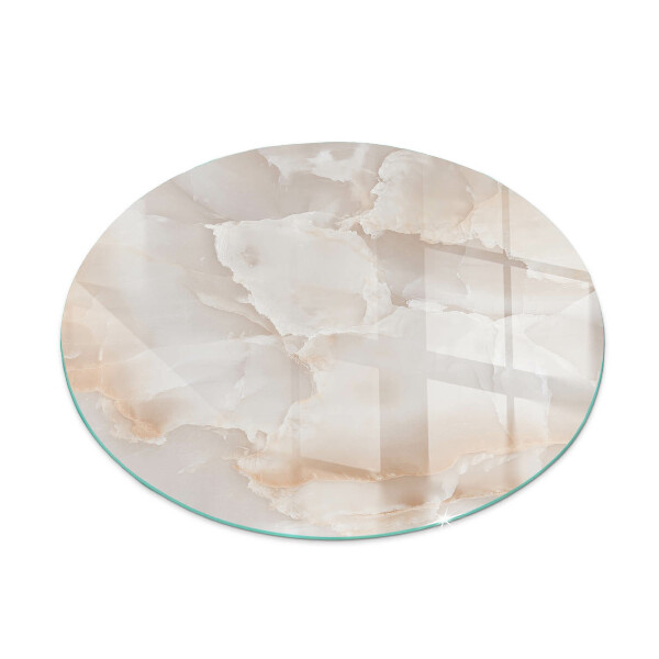 Okrogla steklena podložna plošča za kamin Vzorec naravnega kamna