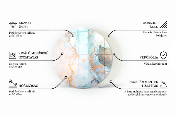 Okrogla steklo za pod kamin Barva Sivo-rjava